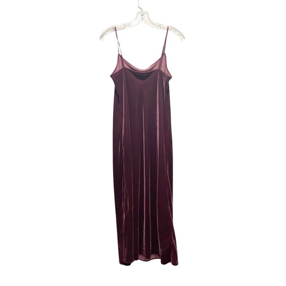 Gap Velvet Midi Cami Slip Dress Noir Red Size Small - Picture 6 of 9